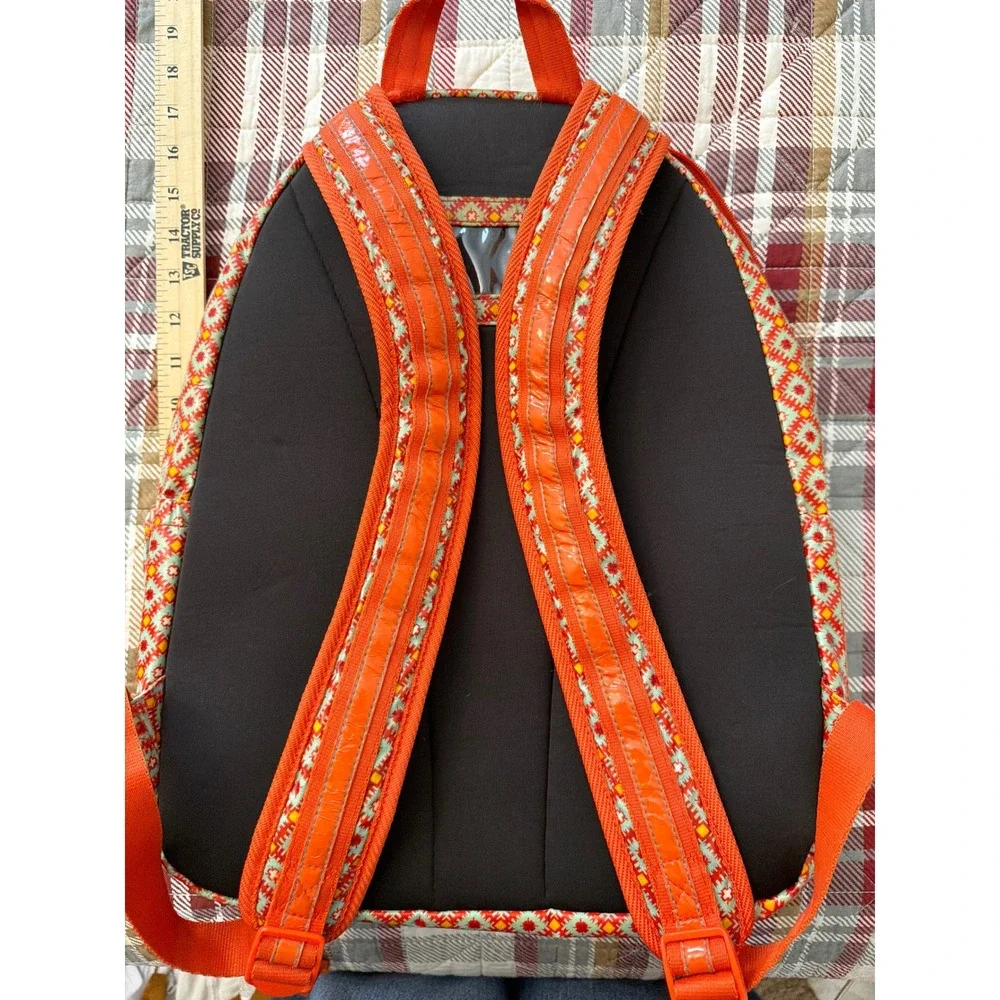 Vera Bradley Frill Lylas Backpack Paprika Retired Orange, Floral, Aztec. School